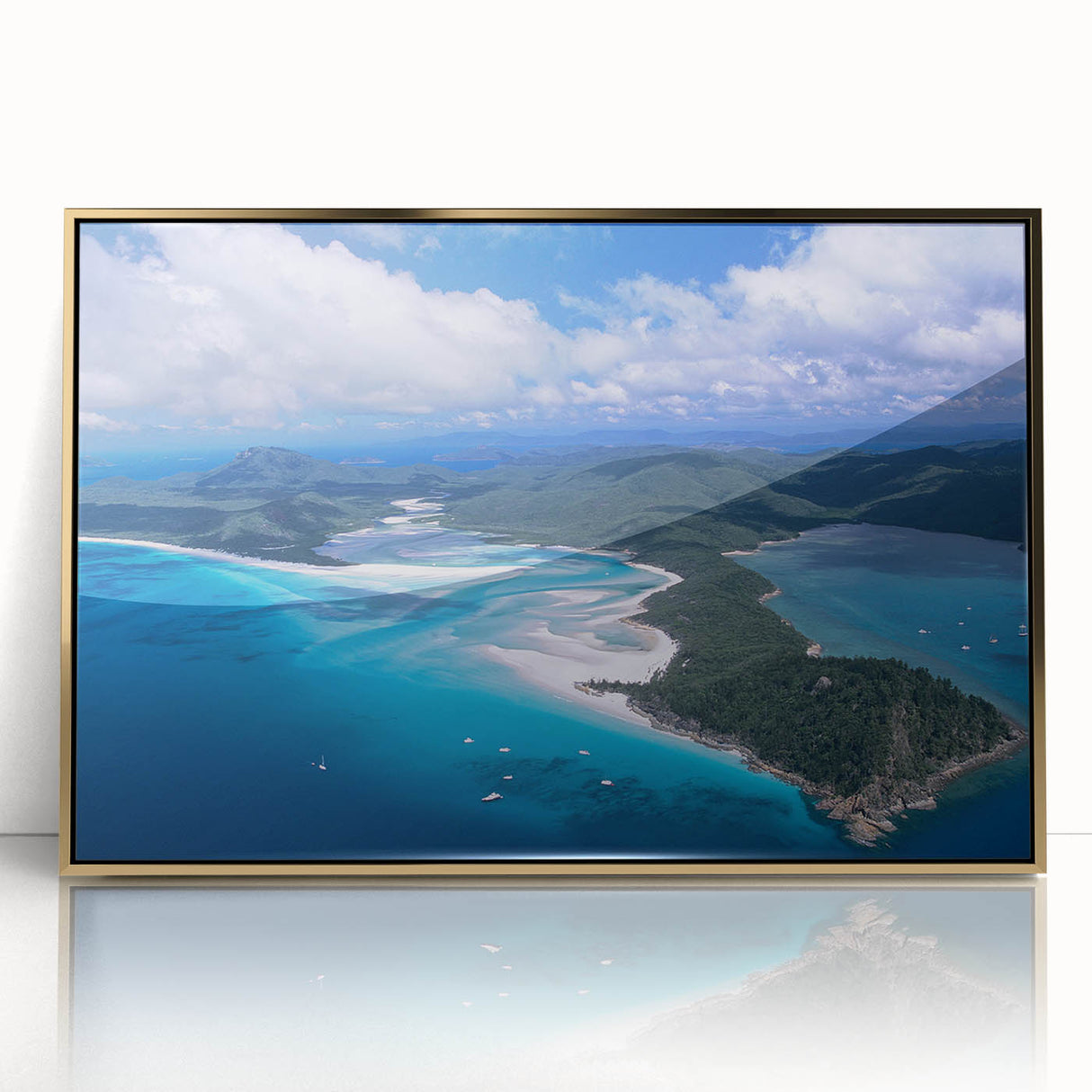 Framed acrylic print of a Queensland, Australia scenery in muted earth tones, ideal for nursery wall art.