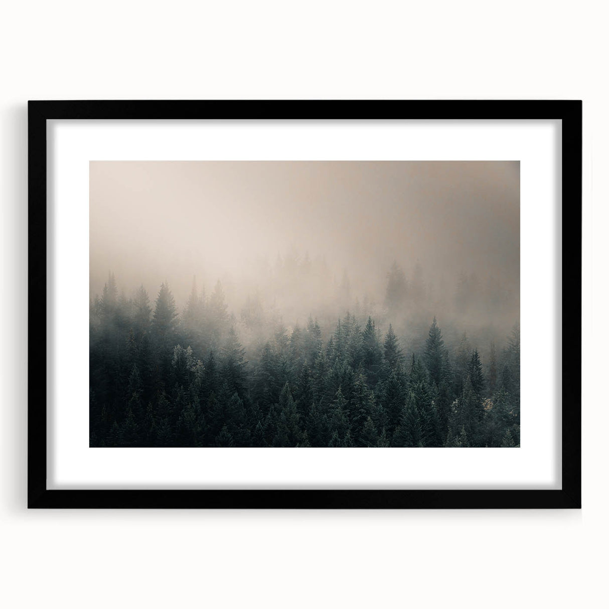Extra large textured abstract art print depicting vibrant, colorful scenery of British Columbia on a black-framed canvas.