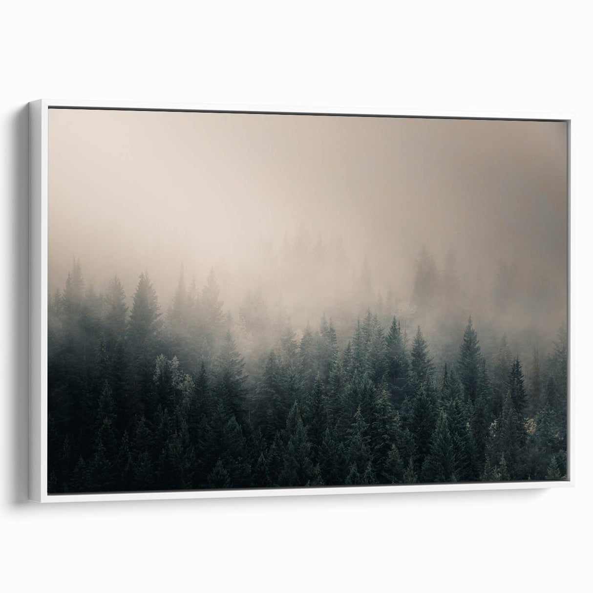 Vintage poster art of British Columbia scenery on a framed canvas, featuring vibrant colors, ideal for living room decor.