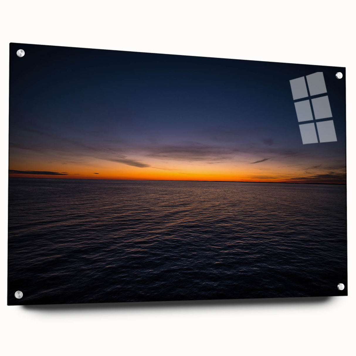 Acrylic print of a New Brunswick scenery in muted blue and green tones, suitable for bedroom or dining room decor.