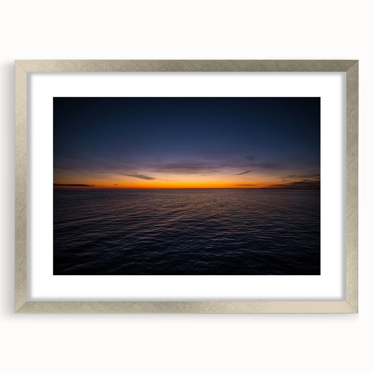 Textured art featuring an abstract depiction of New Brunswick scenery in silver frame, ideal for bedroom art.