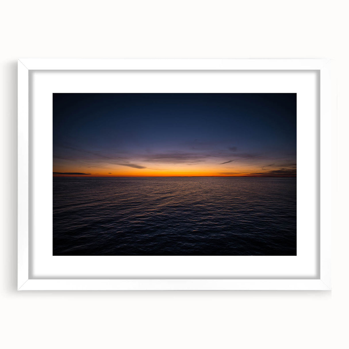 Abstract art print of New Brunswick scenery in muted earth tones on a framed white canvas, ideal for dining room decor.