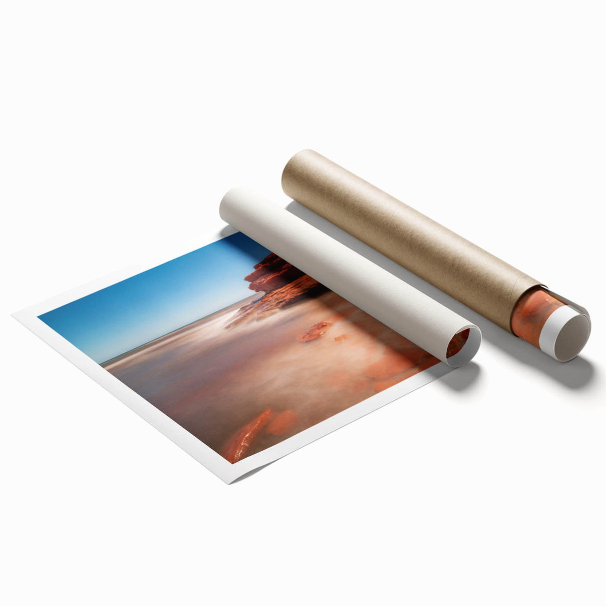 Extra large rolled print of Prince Edward Island scenery, featuring pastel floral art, ideal for classy bathroom wall art.