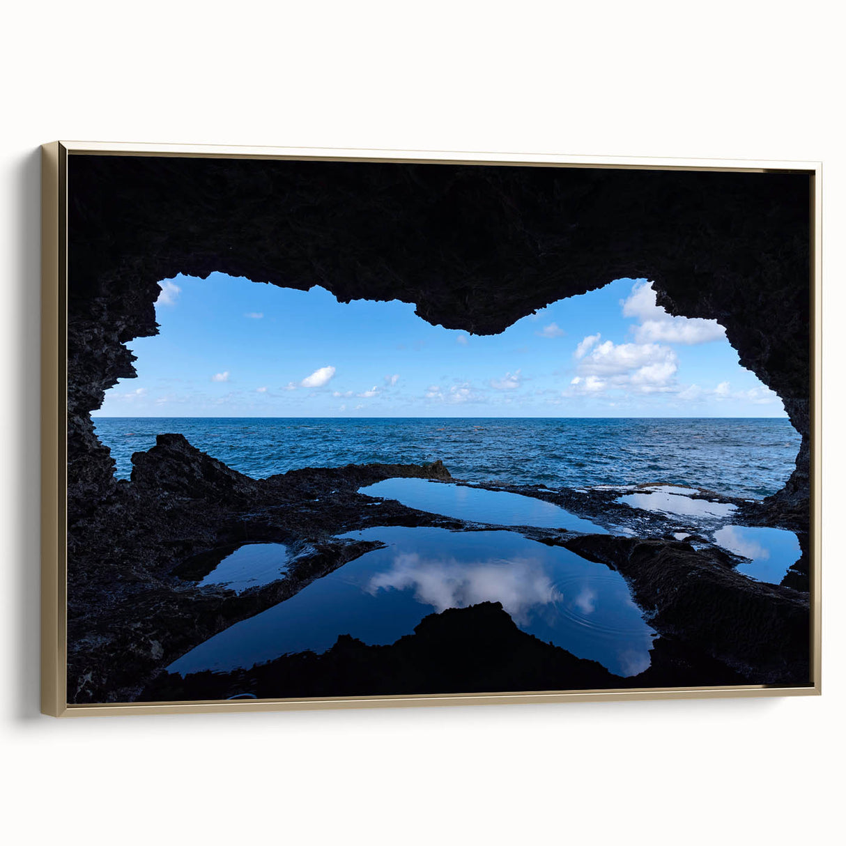 Vintage poster art of a Caribbean Barbados scenery on extra large framed canvas.