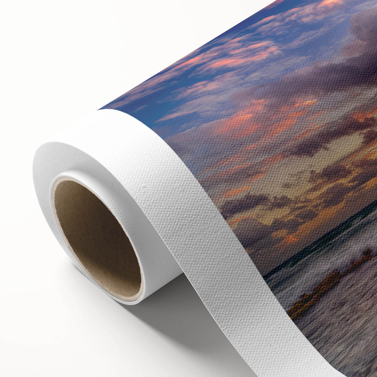 Art deco poster of Caribbean scenery, featuring soft pastel colors on a rolled canvas, ideal for nursery wall art.