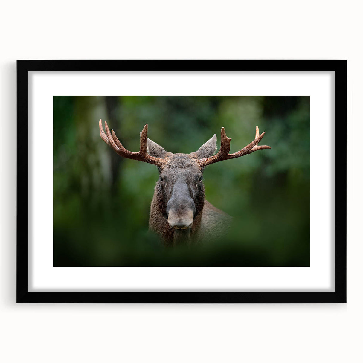 Extra large abstract art print of a colorful, textured European scenery on a black framed canvas.