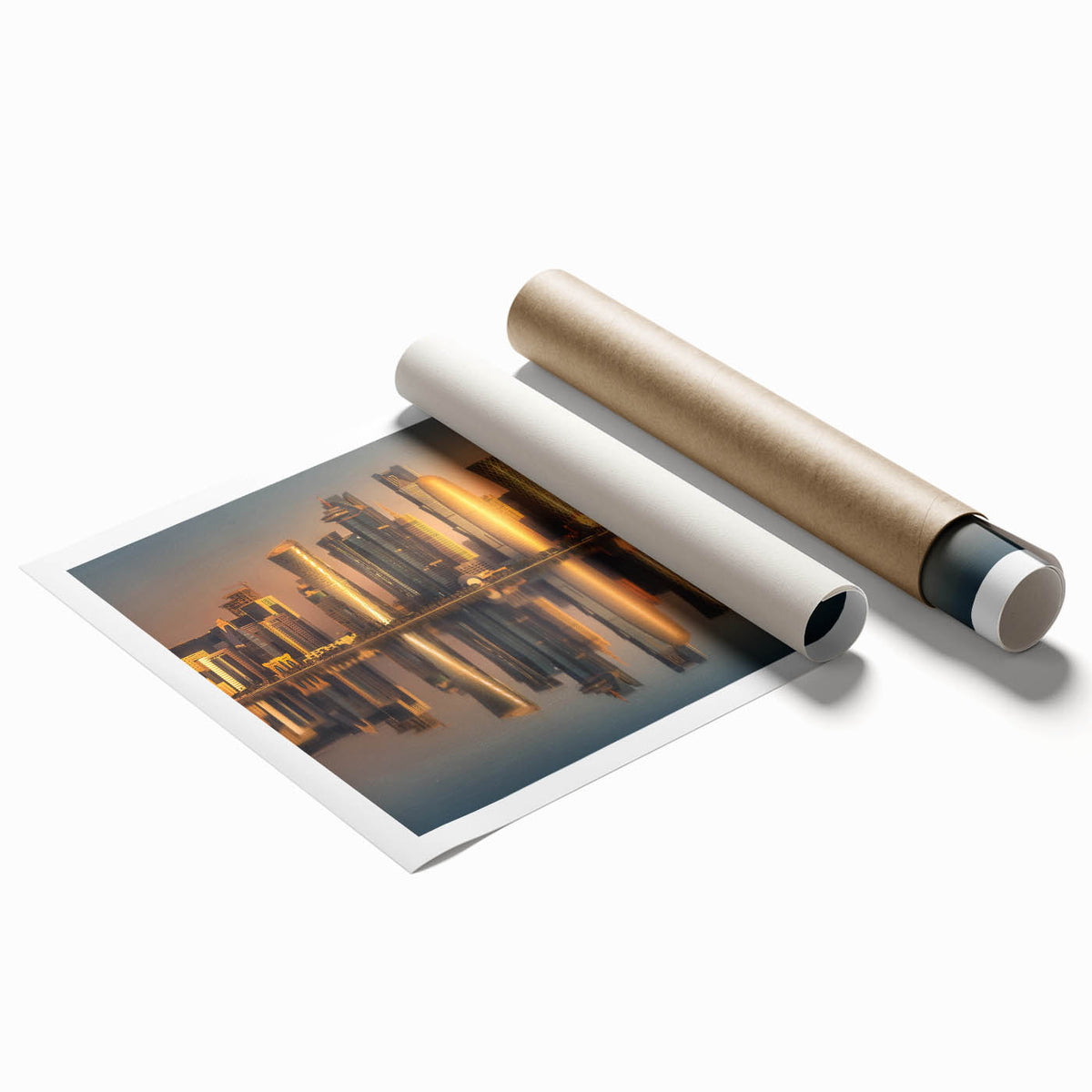 Extra large rolled print featuring a floral scene in soft pastel shades.