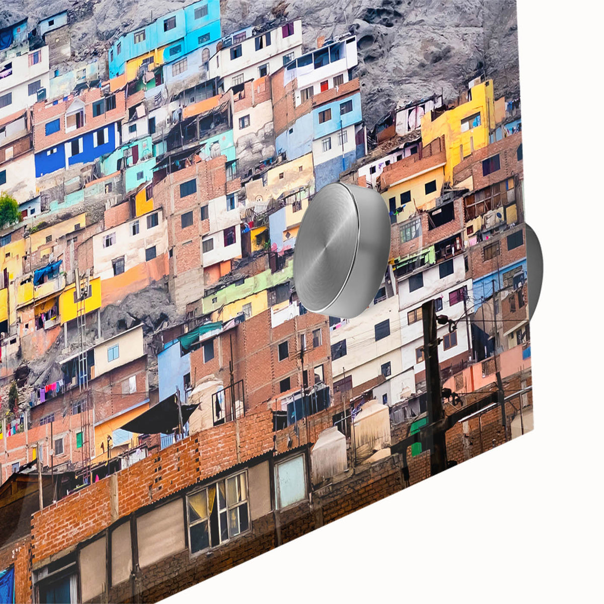 Large abstract depiction of a South American landscape in muted earth tones on acrylic glass, ideal for dining room art.