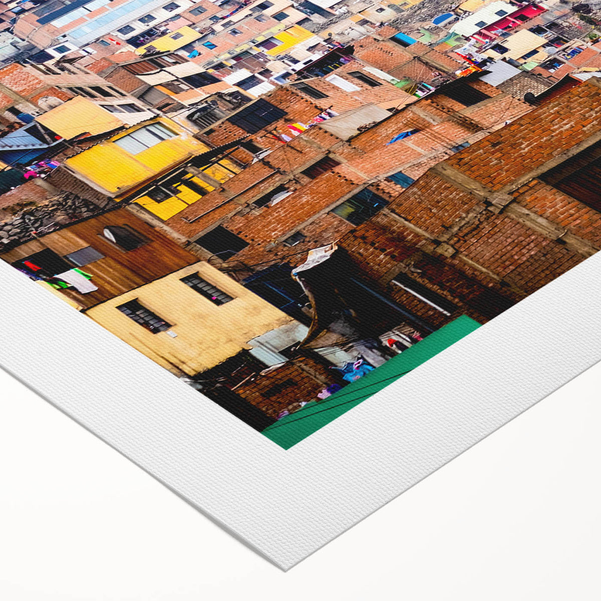 Art deco poster featuring a stylized Peruvian landscape in earthy tones, printed on rolled canvas.