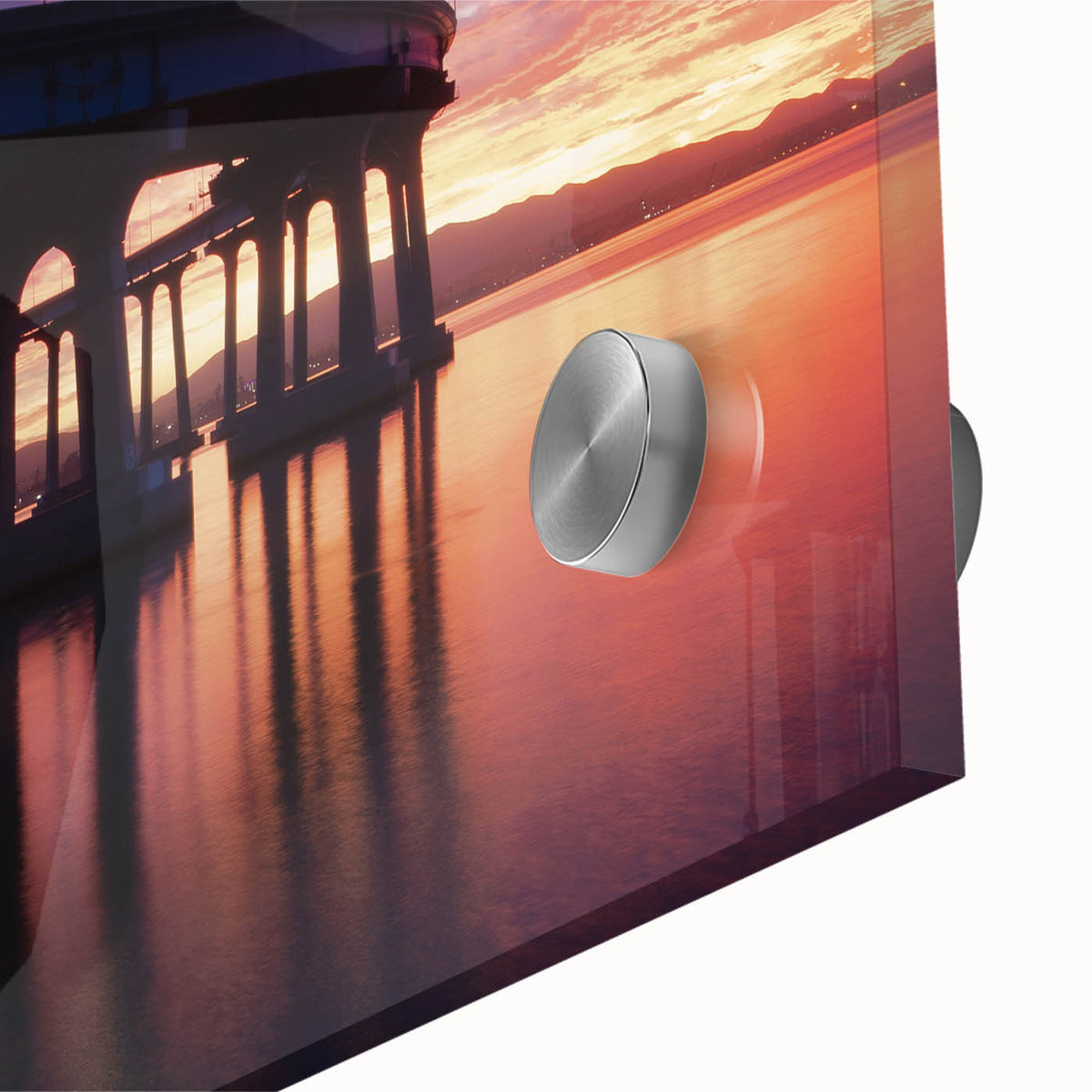 Large abstract wall art of Coronado scenery in muted earth tones on acrylic glass, ideal for dining room ambiance.