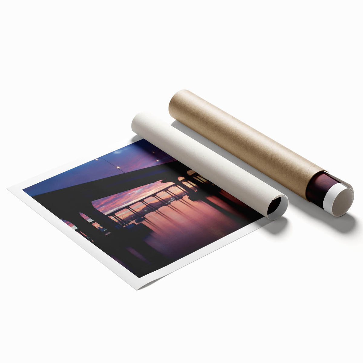 Extra large rolled print of Coronado, California scenery featuring vibrant floral elements.