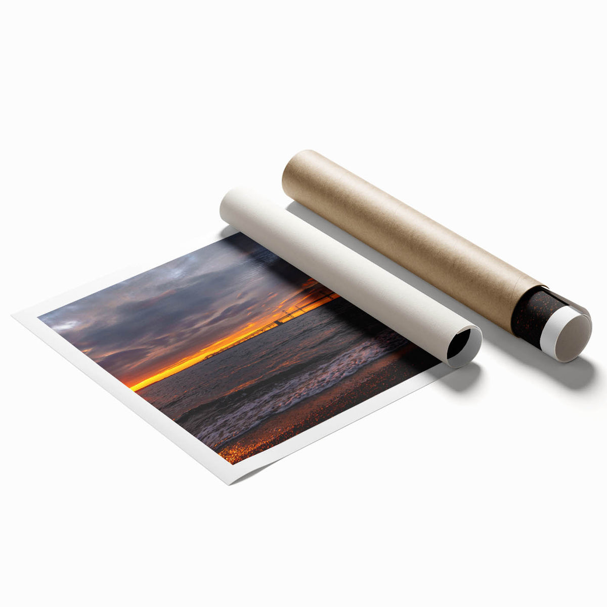Rolled print of Annapolis scenery with floral designs in soft pastel colors.