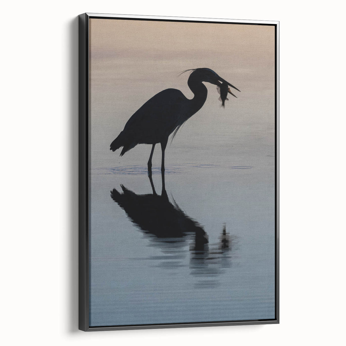Black and white landscape art painting of Chesapeake Bay on framed canvas, suitable for bedroom wall decor.