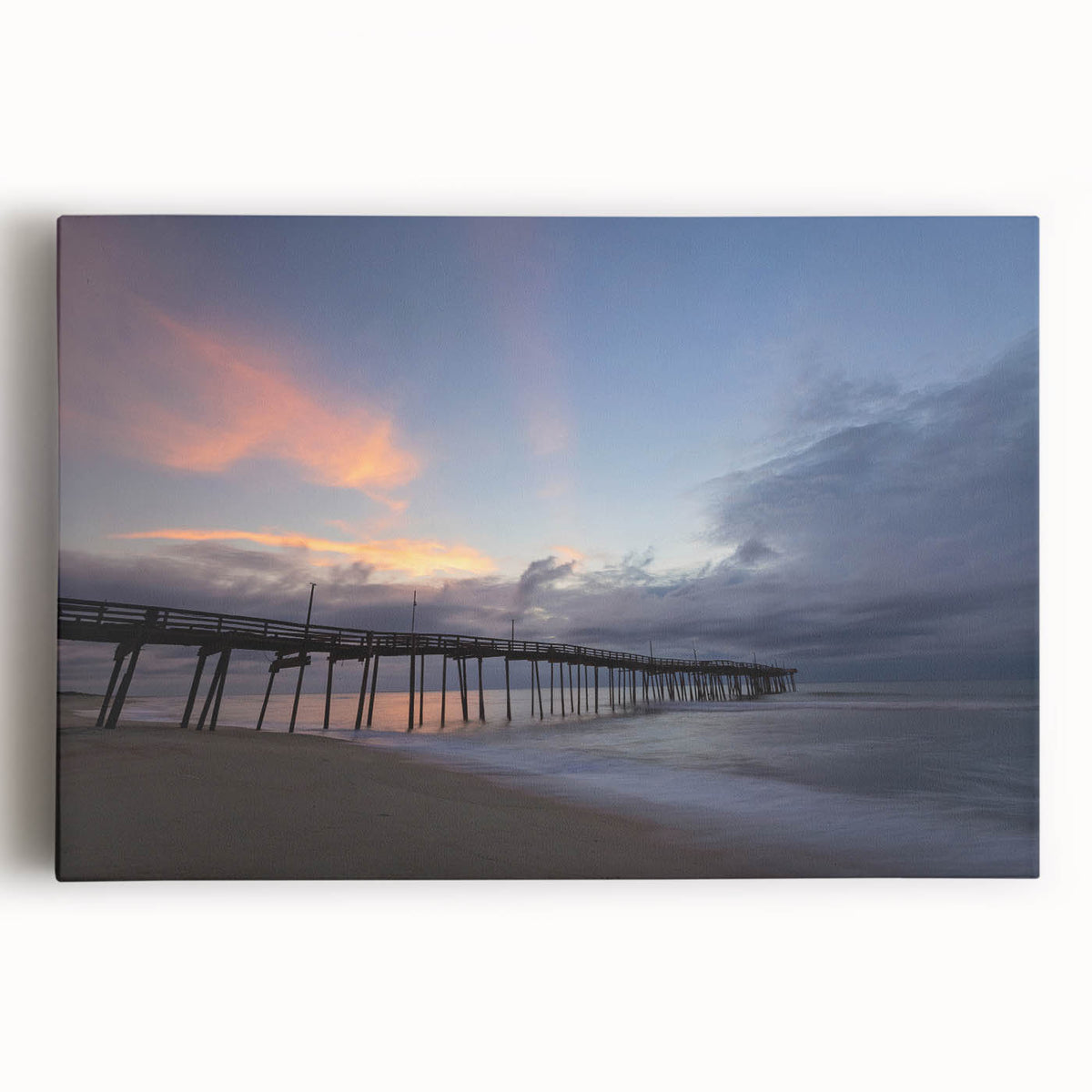 Black and white large art print of the Outer Banks, North Carolina on stretched canvas, suitable for kitchen wall art.