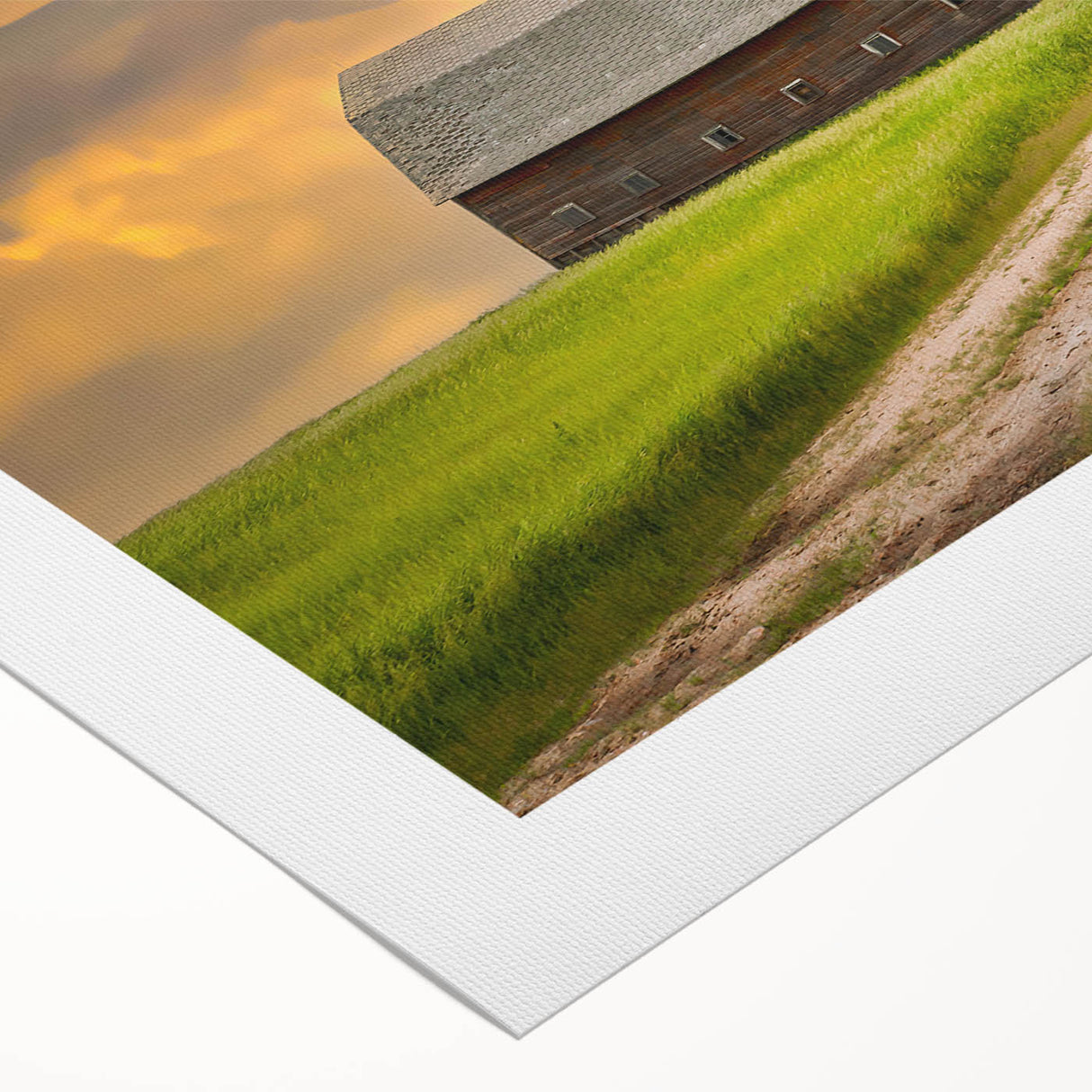 Art deco poster of North Dakota landscape on rolled canvas, featuring muted earth tones, ideal for dining room wall art.