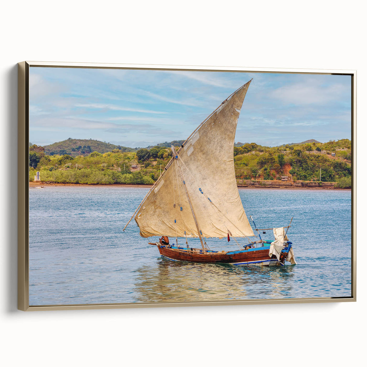 Landscape art painting of Madagascar scenery on framed canvas.