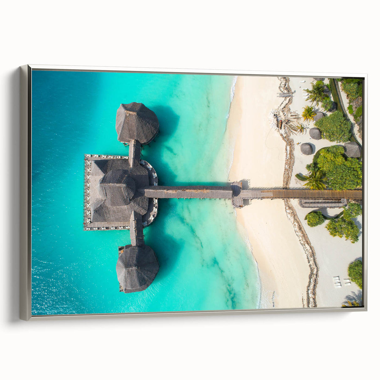 Framed canvas landscape art painting depicting the Tanzanian scenery in vibrant earth tones, ideal for living room decor.