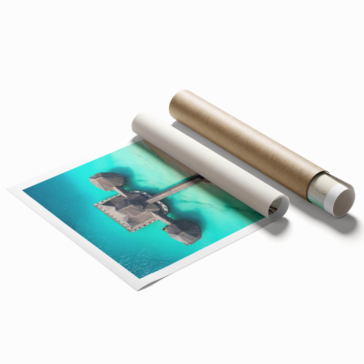 Extra large rolled print featuring a serene Tanzanian landscape with muted earth tones, ideal for classy bathroom wall art.