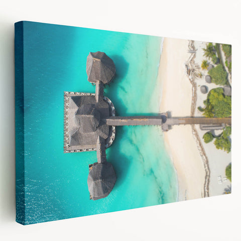 Safari landscape in Tanzania on large stretched canvas with earthy tones, suitable for kitchen wall art.