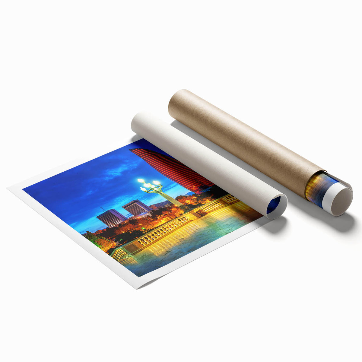 Extra large rolled print featuring a floral art scene in soft pastel shades, ideal for classy bathroom wall art.