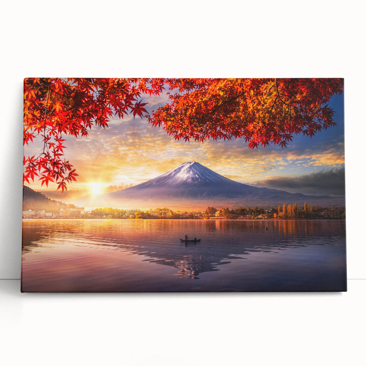 Black and white large art canvas of a Japanese scenery, ideal for kitchen wall art or bedroom ambiance.