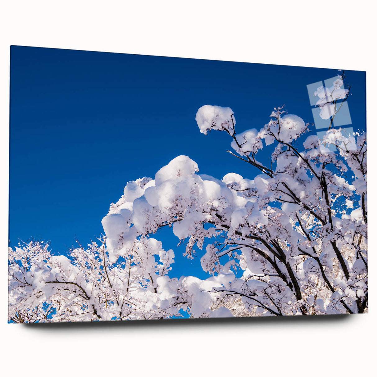 Large abstract wall art depicting a serene Korean landscape in muted earth tones, printed on acrylic glass.