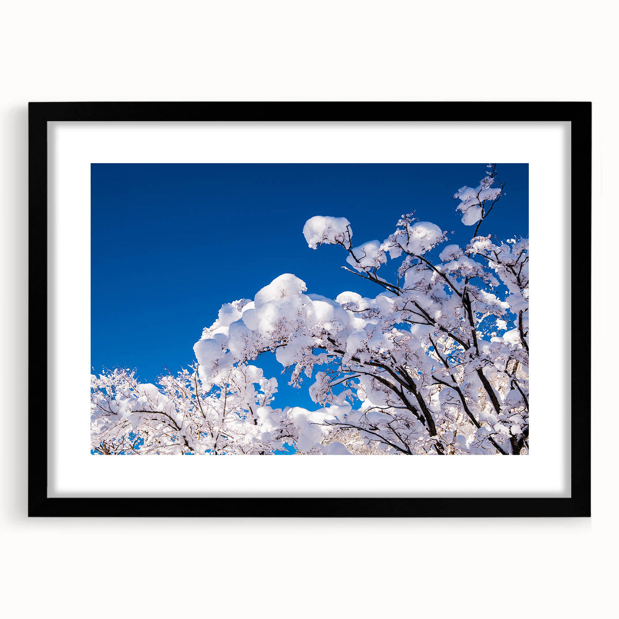 Extra large abstract art print of a colorful, textured Korean landscape on a black framed canvas.