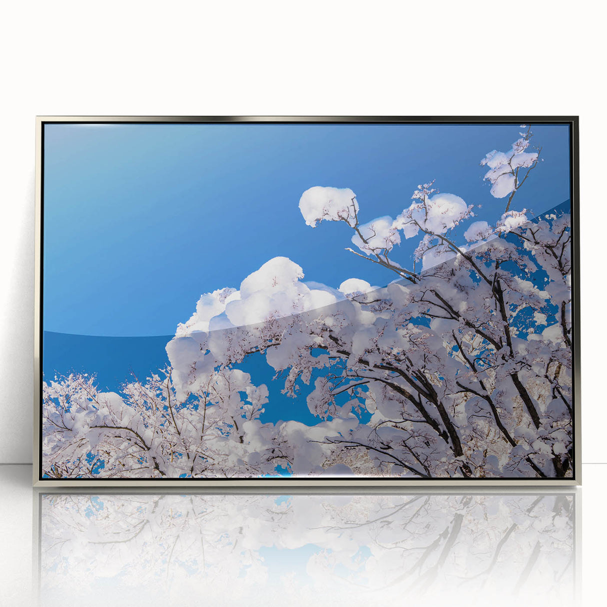 Mid-century modernist art depicting a serene Korean landscape in muted earth tones, framed acrylic.