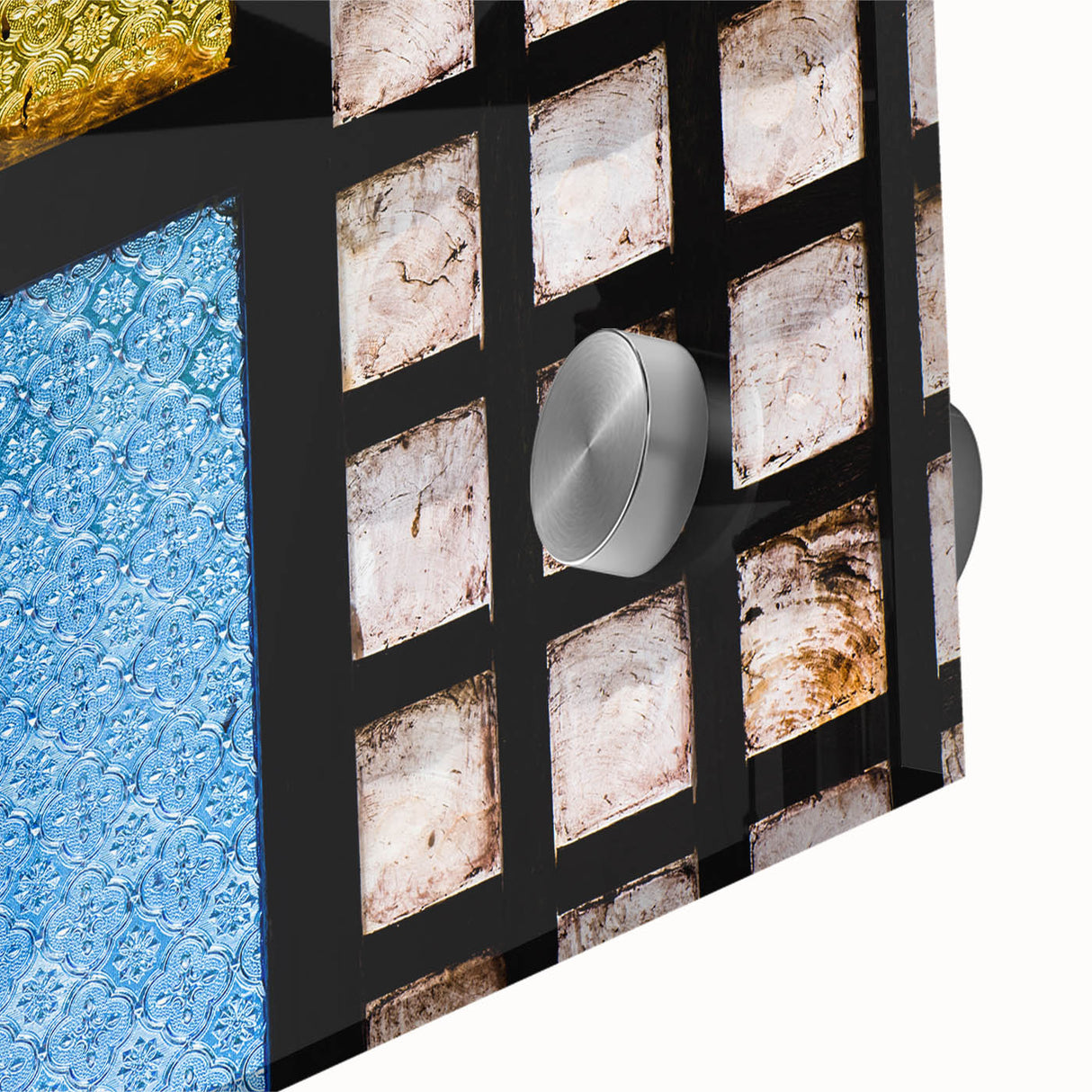 Large abstract wall art depicting a Philippine landscape in muted earth tones on acrylic glass.