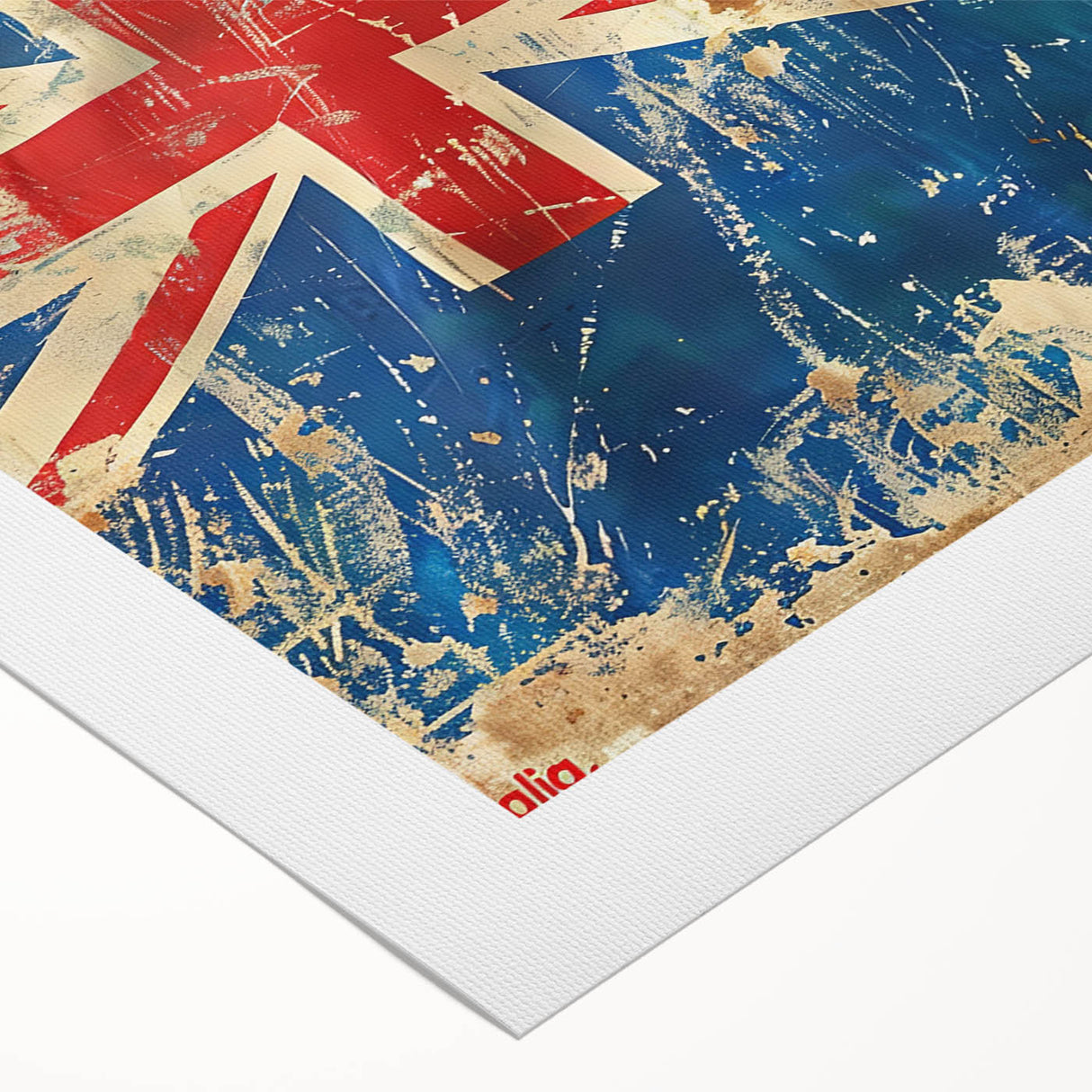 Art deco poster featuring Ayers Rock in muted earth tones on rolled canvas, suitable for dining room decor.