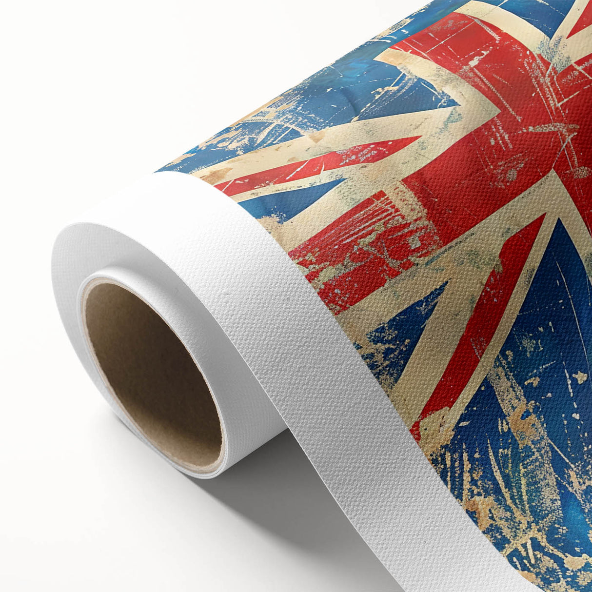 Art deco poster of Ayers Rock in muted orange and brown tones on rolled canvas.