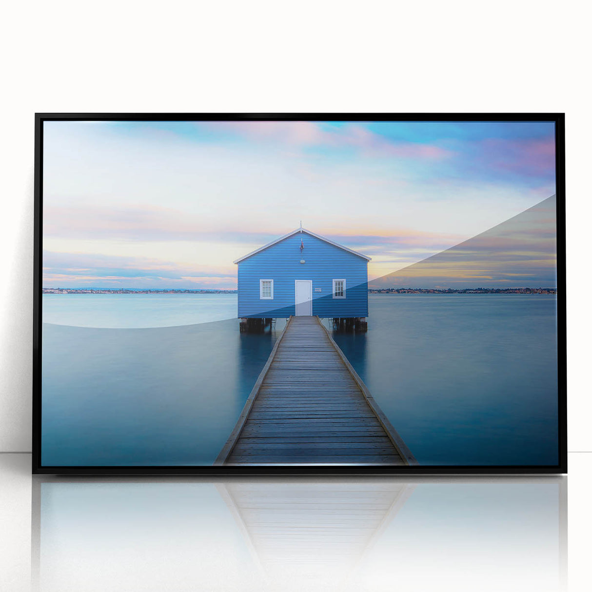 Large abstract wall art depicting the Perth skyline in muted earth tones on a framed acrylic.