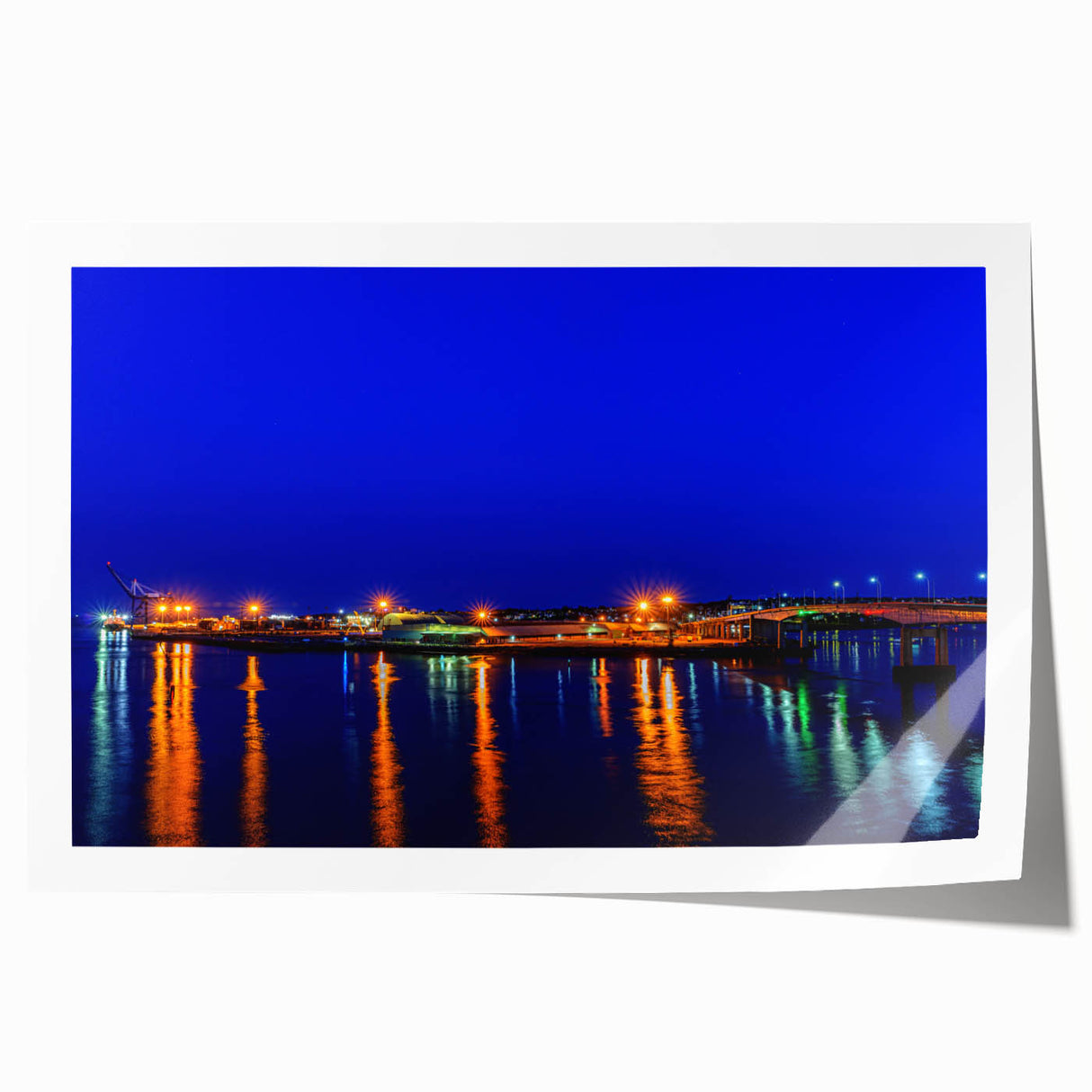 Rolled print of New Brunswick scenery with vibrant green and blue tones, ideal for dining room wall art.