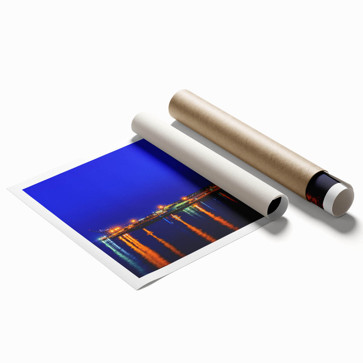 Extra large rolled print of New Brunswick scenery with vibrant floral elements, ideal for classy bathroom wall art.