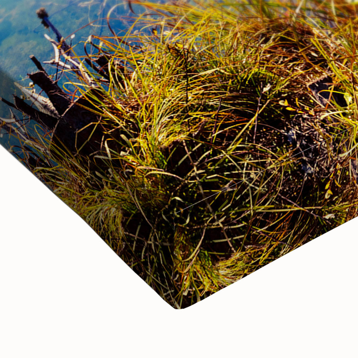 Black and white landscape art painting of Slovenian scenery on stretched canvas, ideal for bedroom wall art.