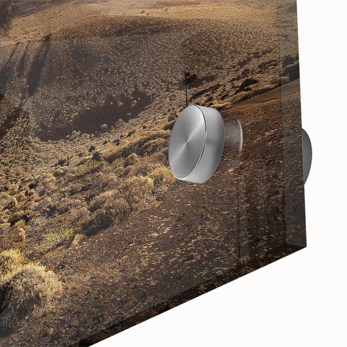 Large abstract wall art depicting a European scenery in pastel shades on acrylic glass, ideal for dining room art.