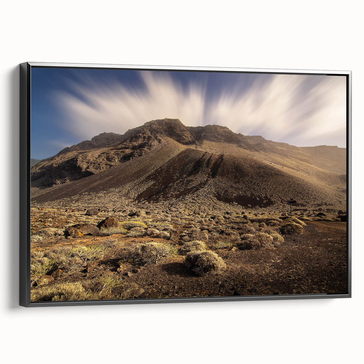 Black and white framed canvas of a vintage European landscape, ideal for bedroom wall decor.