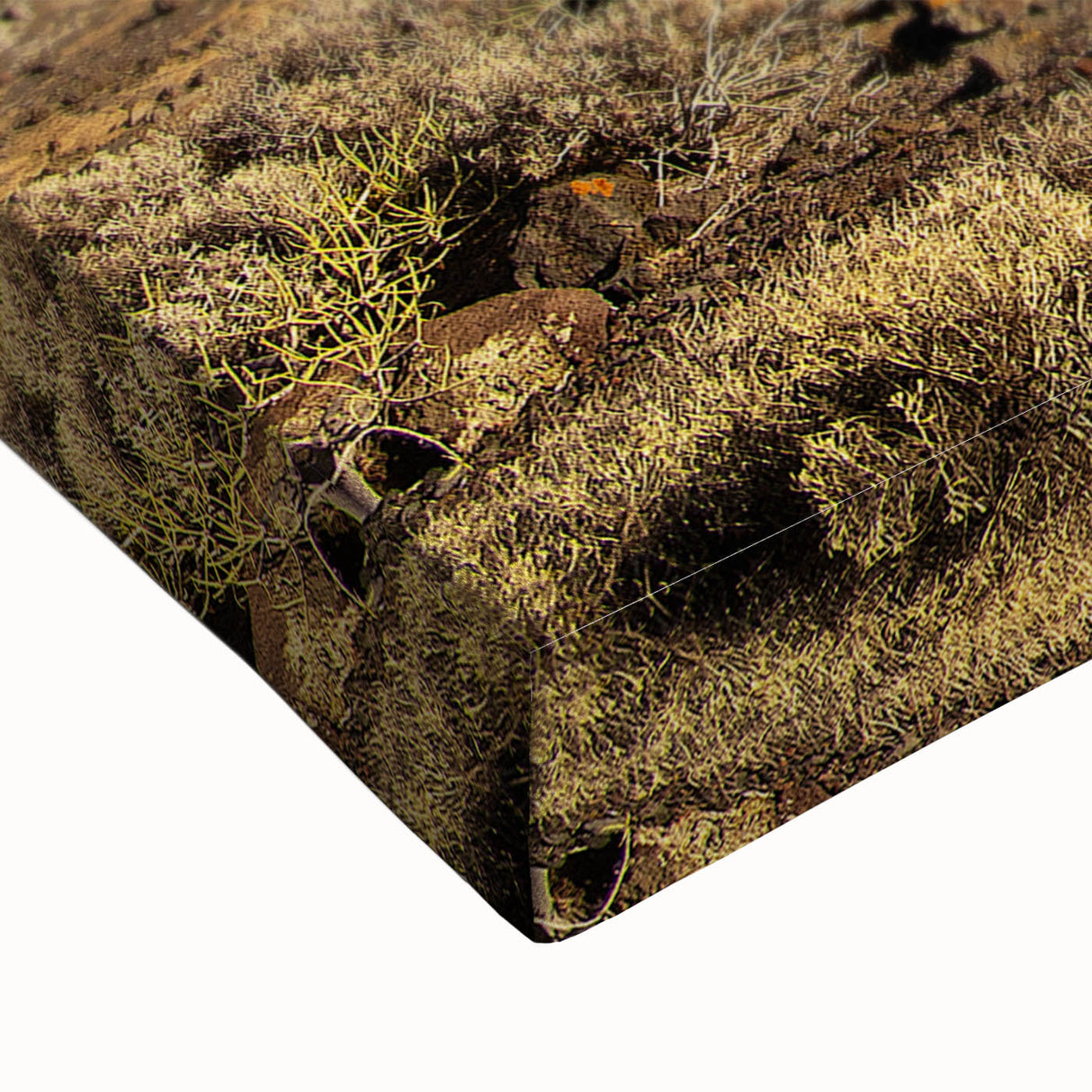 Black and white landscape art painting of Canary Islands on stretched canvas, ideal for bedroom wall art.