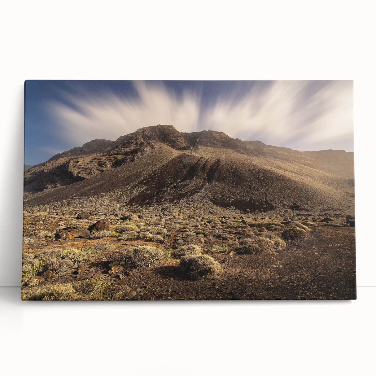 Black and white photograph of a European street scene on a large stretched canvas, ideal for kitchen wall art.
