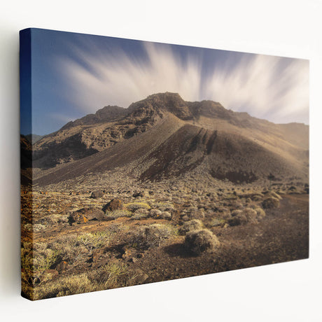 Large canvas print of a European coastal scene in muted blues and greens, ideal for kitchen wall art.