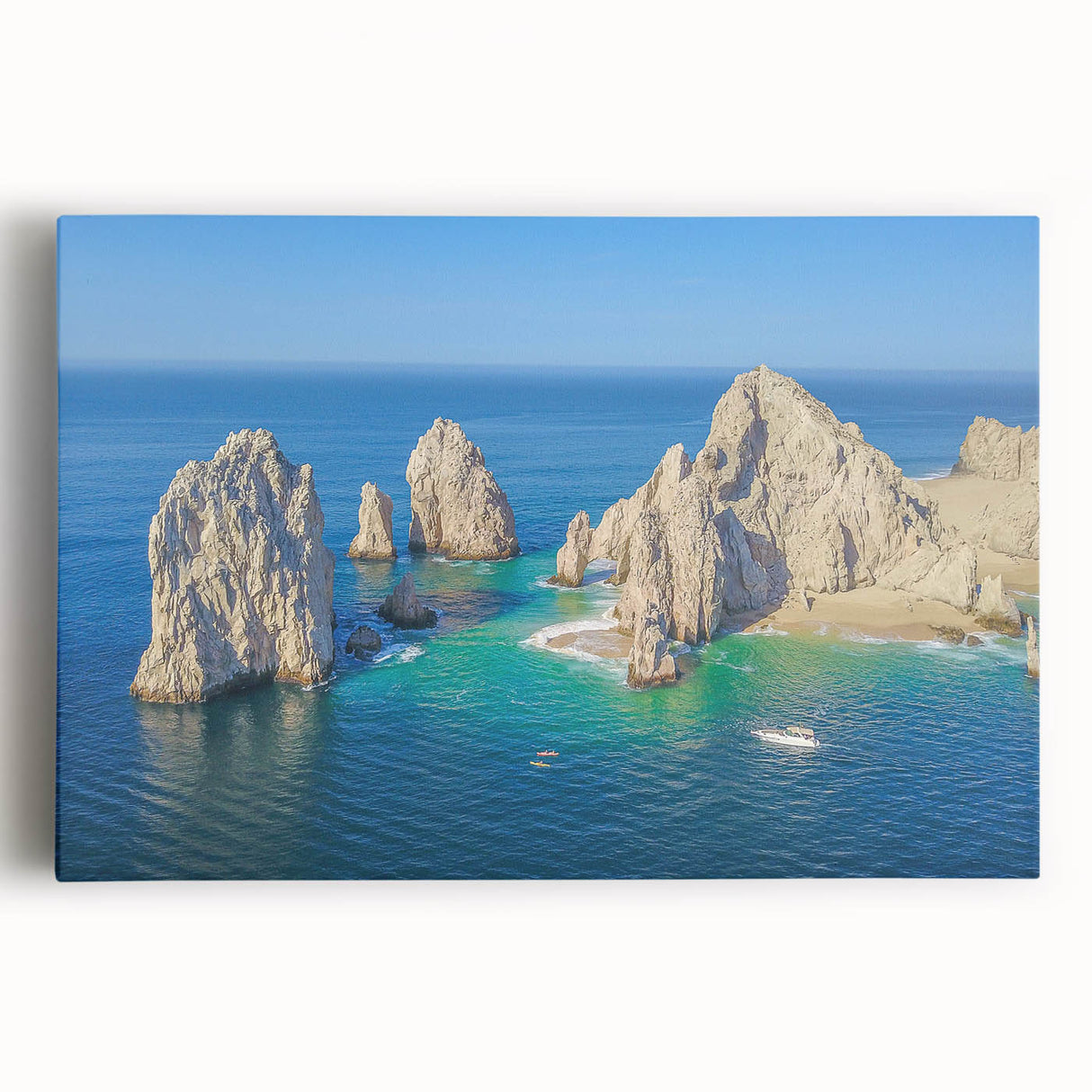 Black and white large art canvas of Cabo San Lucas scenery, ideal for kitchen wall art.