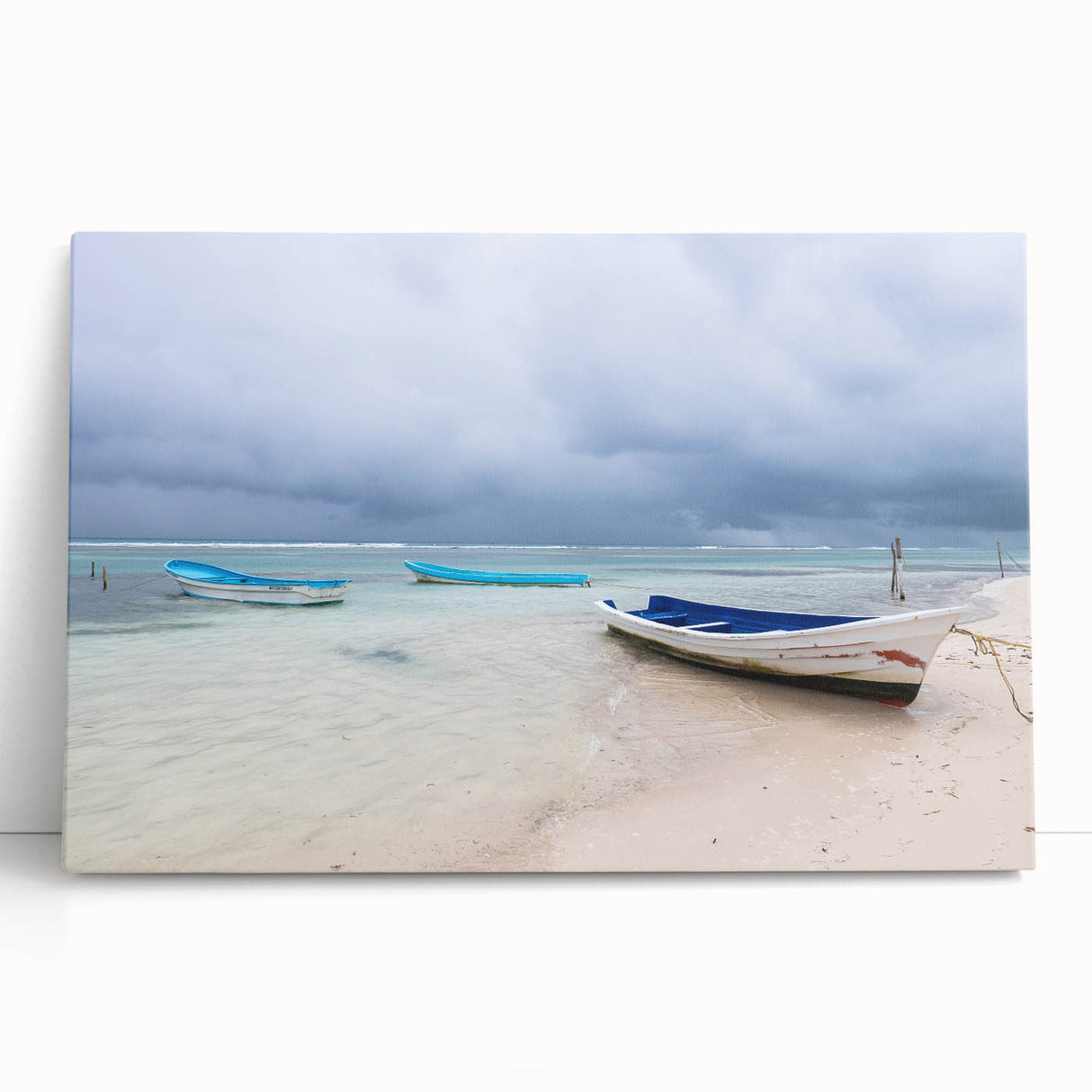 Black and white stretched canvas of Yucatan scenery, ideal for kitchen wall art or bedroom ambiance.