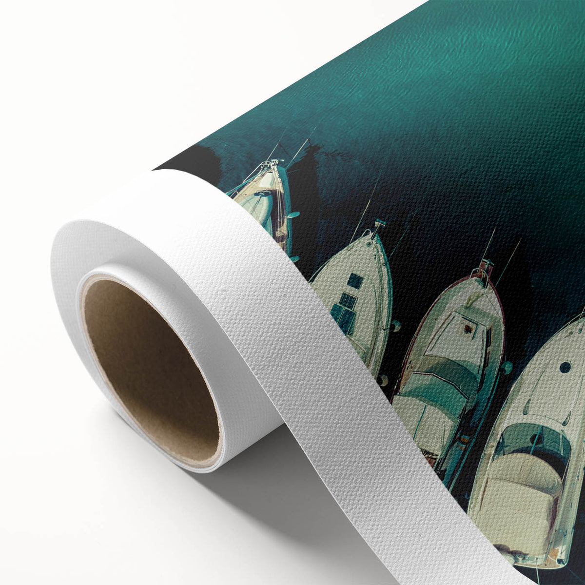 Art Deco poster of Dubai skyline in pastel shades on rolled canvas, ideal for nursery wall art.