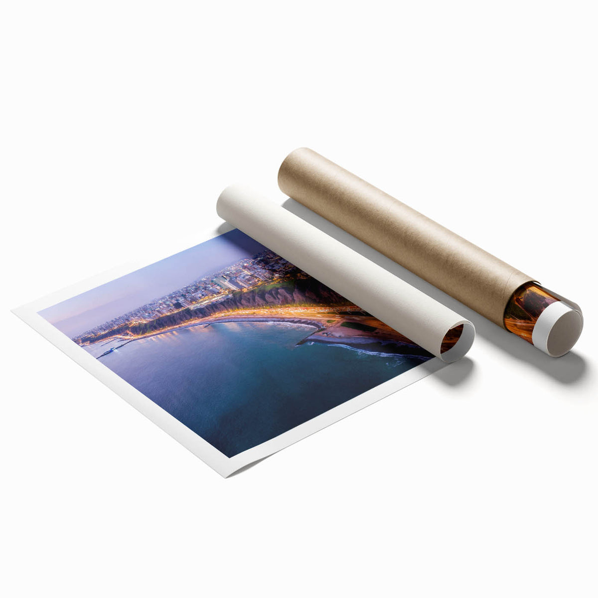 Extra large rolled print of a Peruvian landscape featuring vibrant greenery and floral elements.