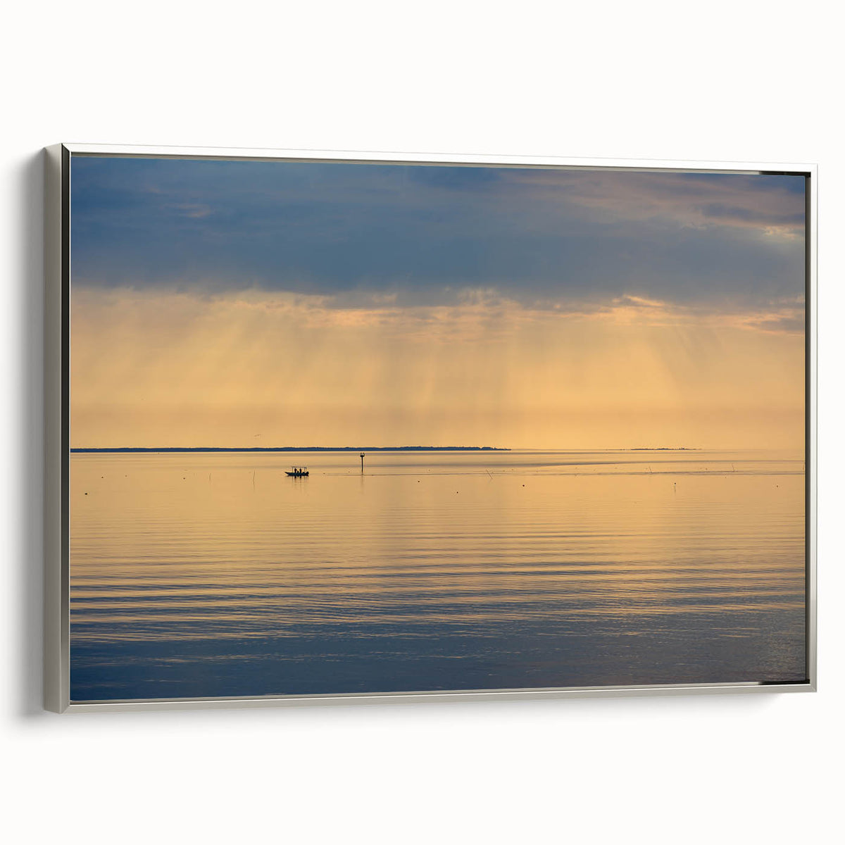 Framed canvas featuring a colorful landscape art painting of Annapolis, Maryland.