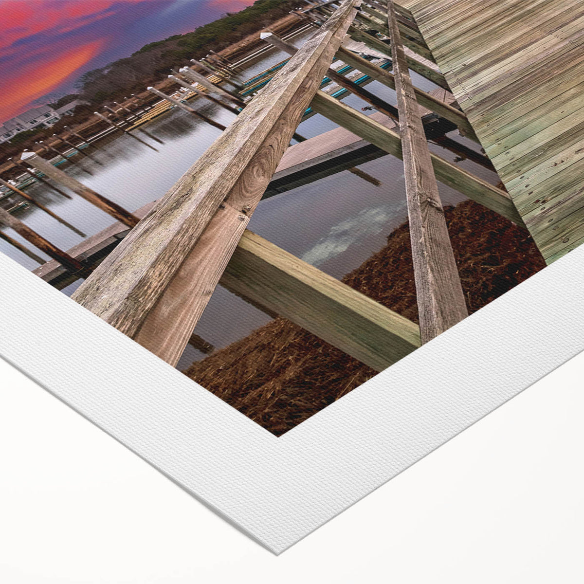 Art deco poster of Massachusetts Cape scenery in muted blue and green tones on rolled canvas.