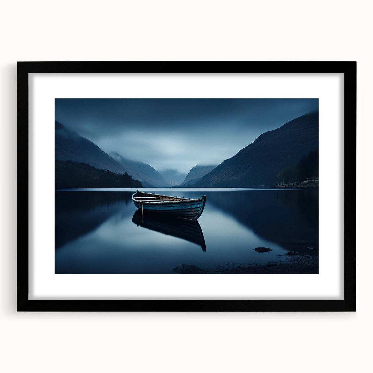 Abstract art print of Adirondacks with vibrant, colorful textures on a large framed canvas, ideal for living room decor.
