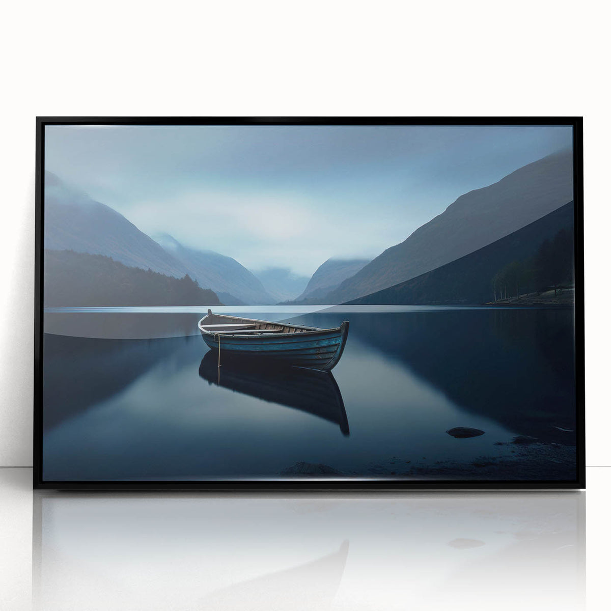 Large abstract wall art depicting the Adirondacks in muted earth tones on a framed acrylic.