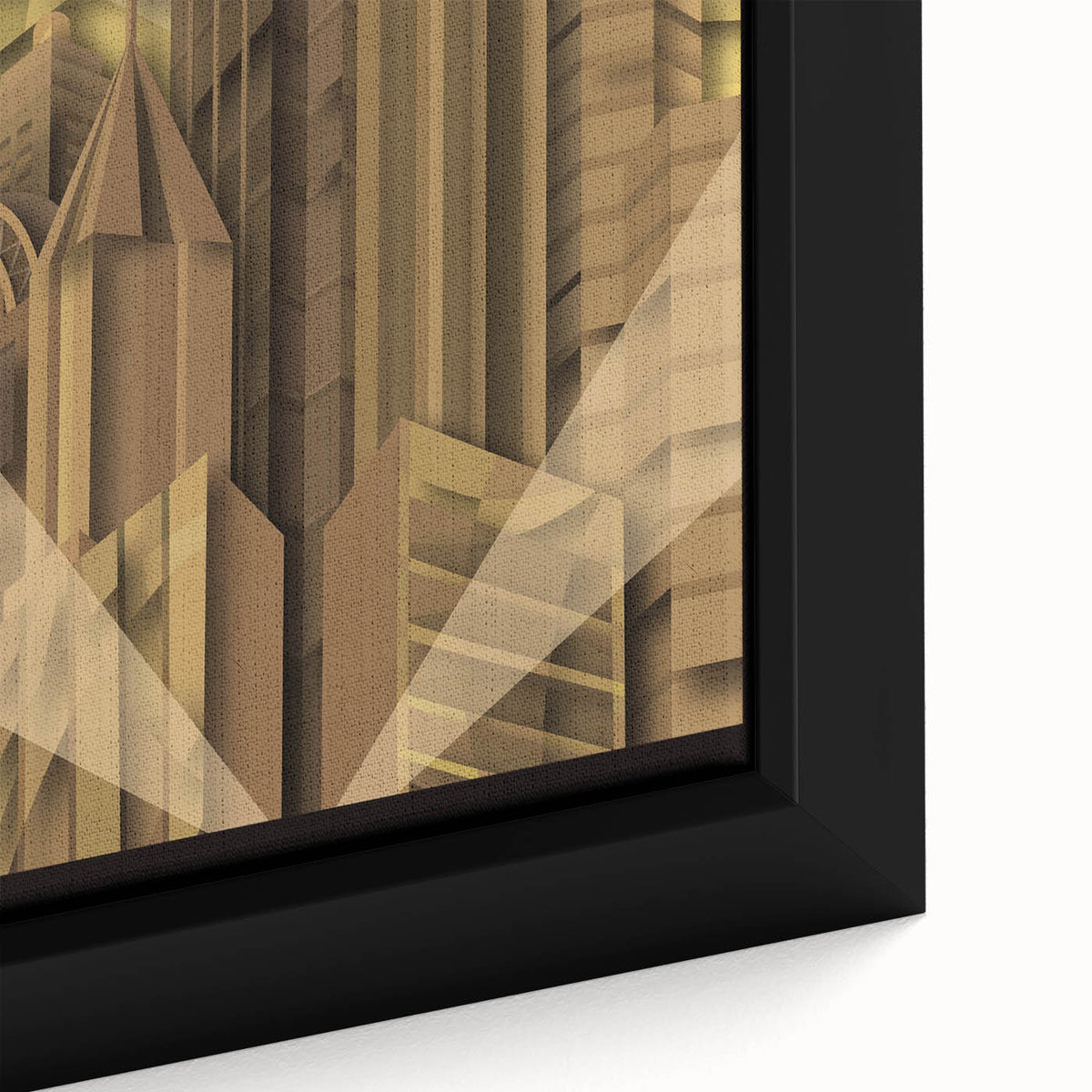 Framed canvas of Pittsburgh skyline with textured, colorful art on a black background, ideal for living room decor.