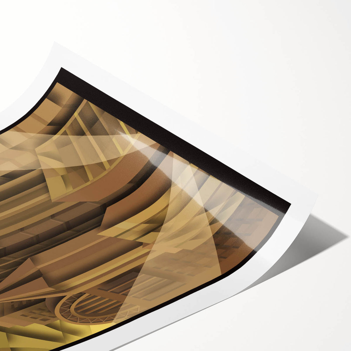 Extra large rolled print featuring a line art depiction of flowers, ideal for large living room wall decor.